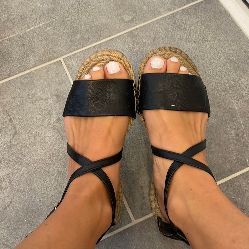 Well worn espadrille sandals